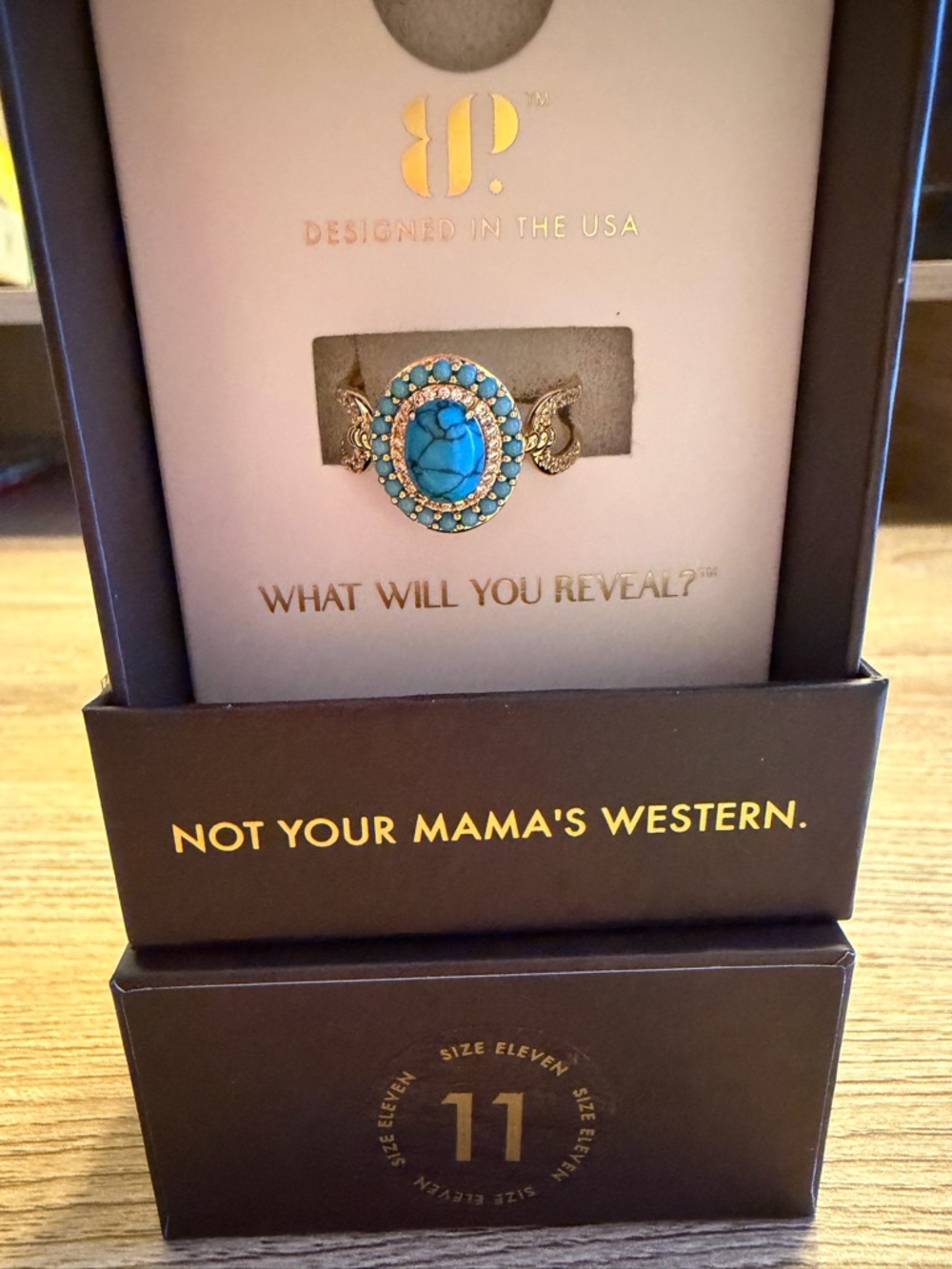 Outlaw 2026 Turquoise Western-Style Statement Ring - Size 11